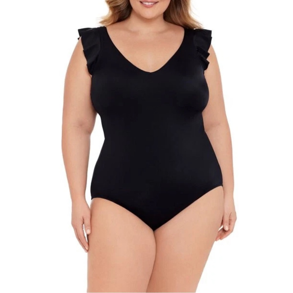Time And Tru Ruffled One-Piece Bathing Suit - Picture 1 of 6
